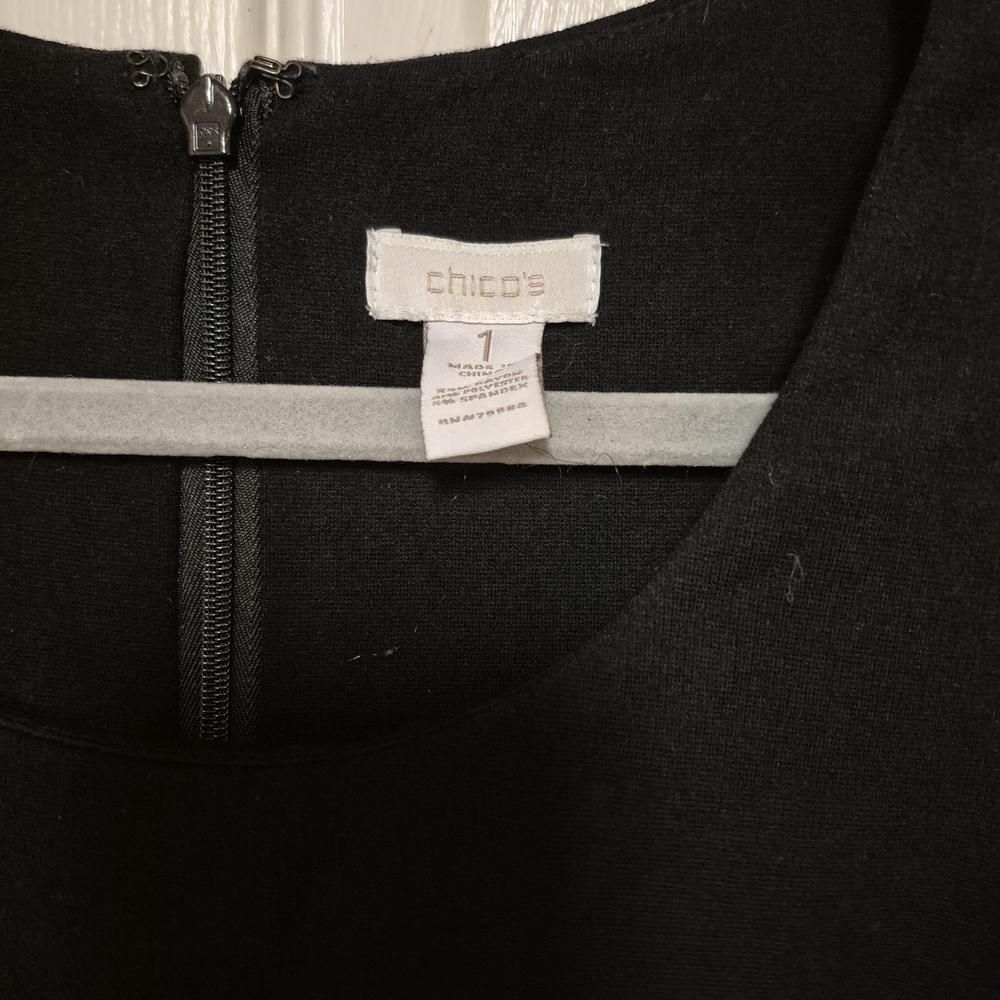 Chico's Size 1 (Med/8) Sheath Dress Black Sleeveless Versatile Classic Staple - Picture 4 of 4